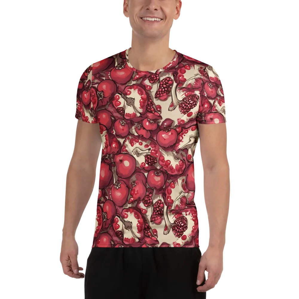 Pomegranate Rhapsody on Men's Athletic T-Shirt — Front