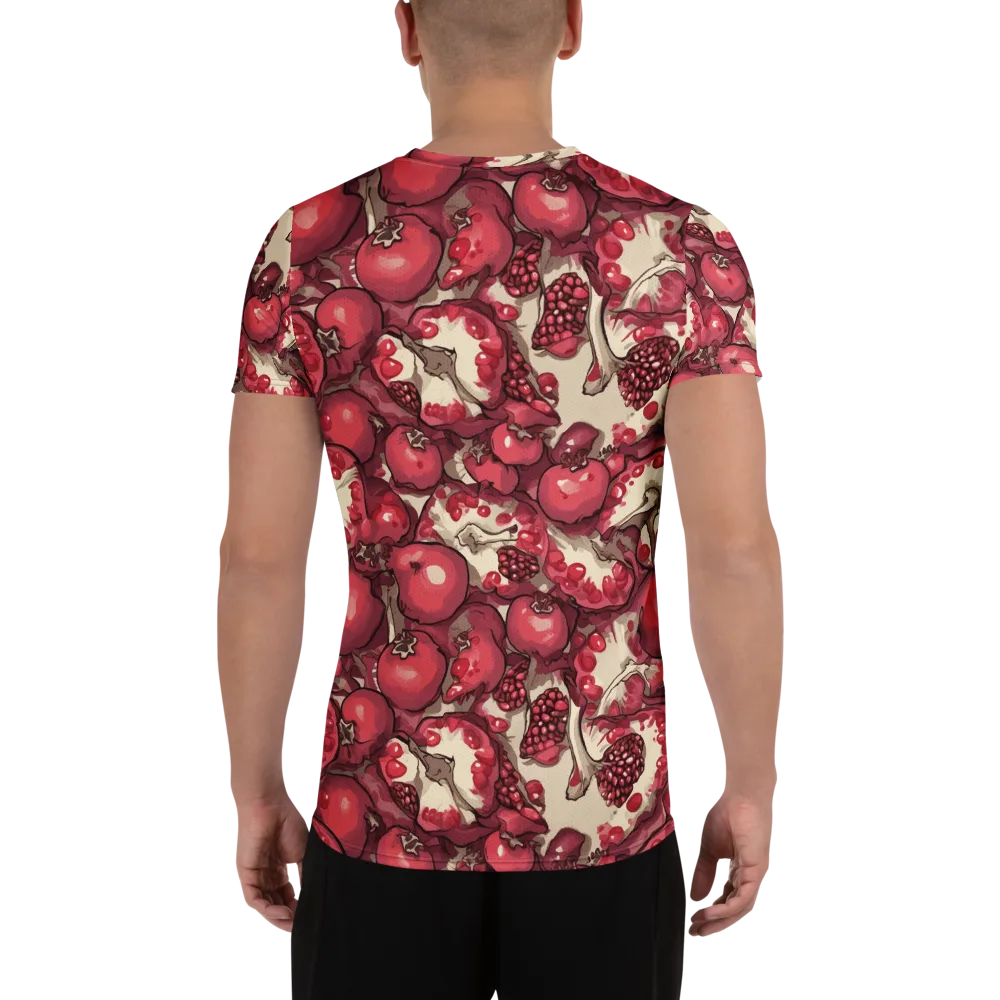 Pomegranate Rhapsody on Men's Athletic T-Shirt — Back