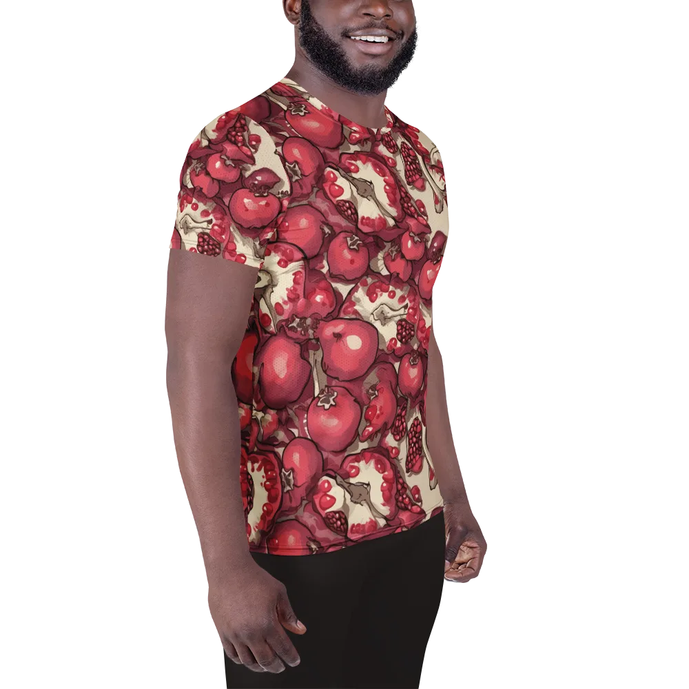 Pomegranate Rhapsody on Men's Athletic T-Shirt — Right