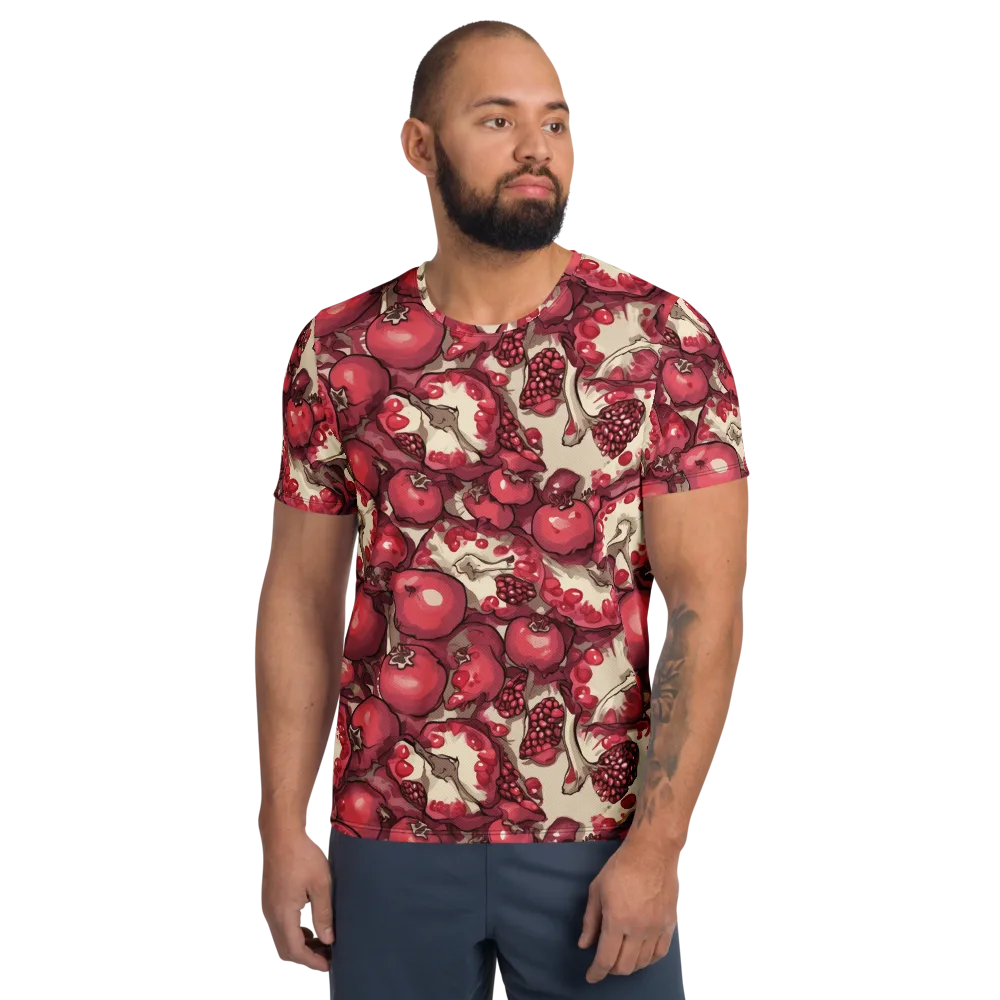 Pomegranate Rhapsody on Men's Athletic T-Shirt — Front