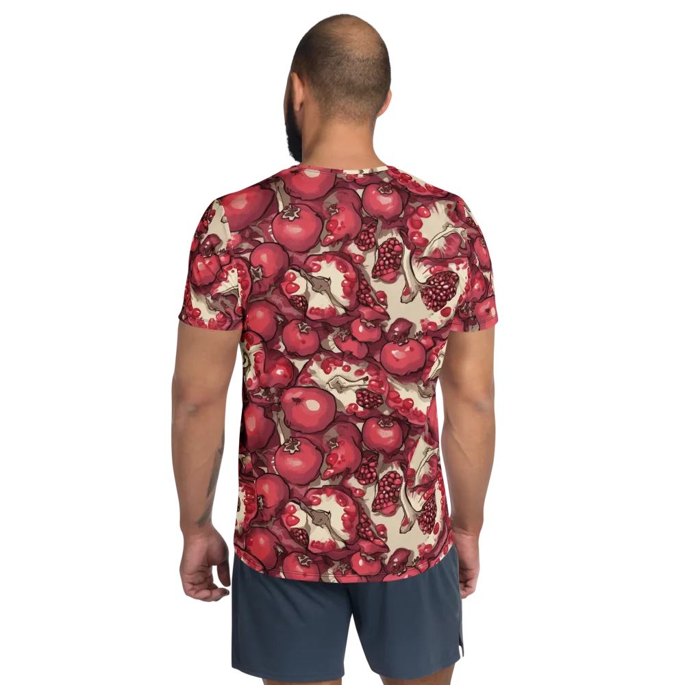 Pomegranate Rhapsody on Men's Athletic T-Shirt — Back