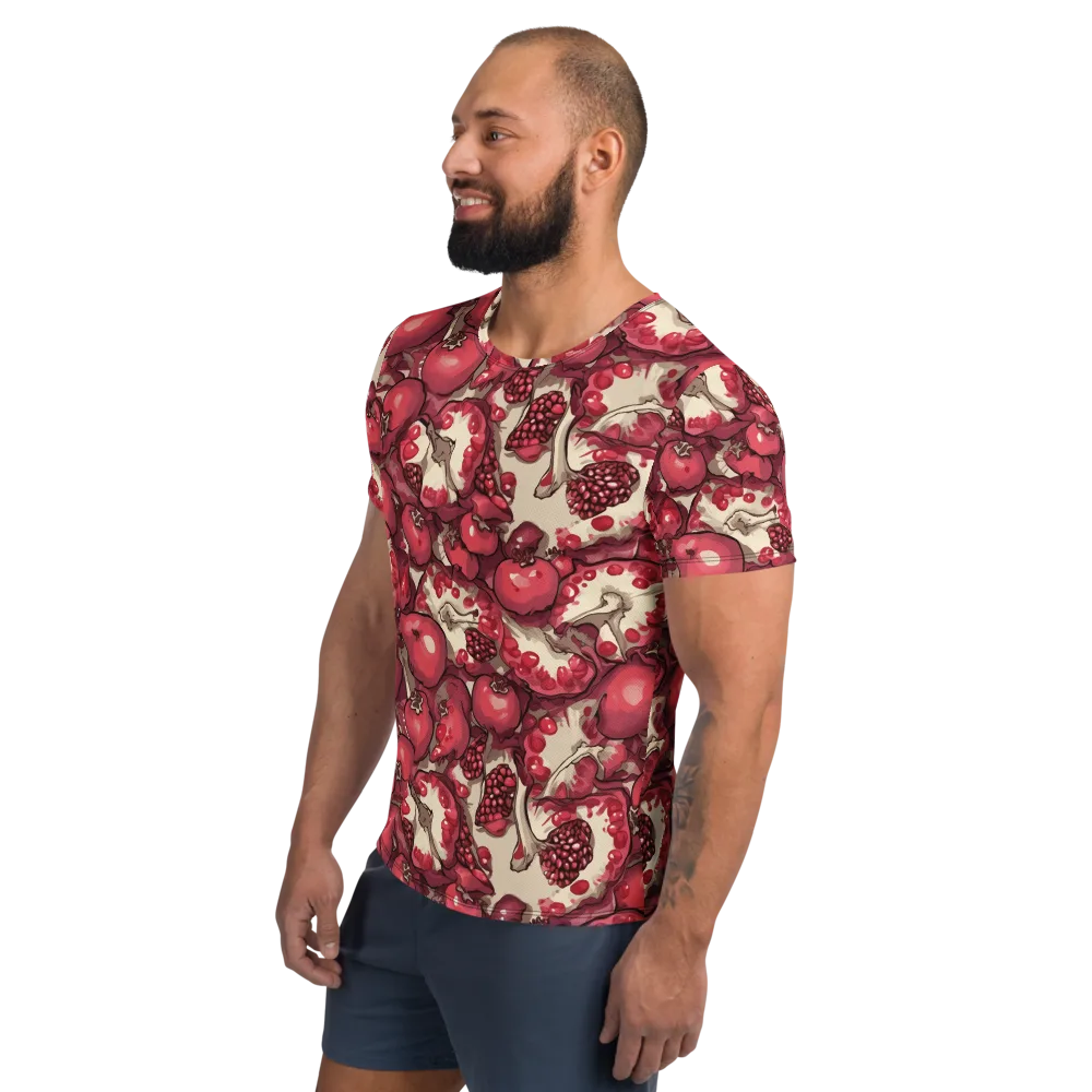 Pomegranate Rhapsody on Men's Athletic T-Shirt — Left
