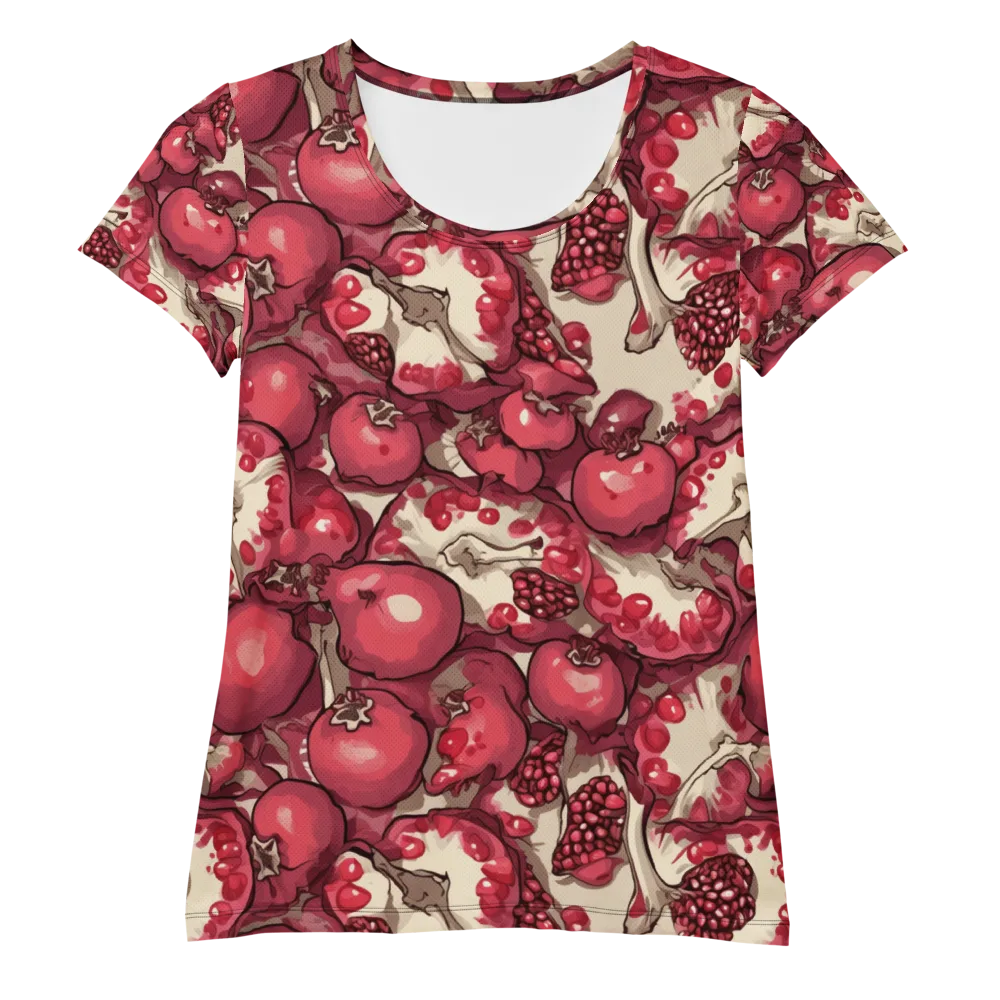 Pomegranate Rhapsody on Women's Athletic T-Shirt — Front