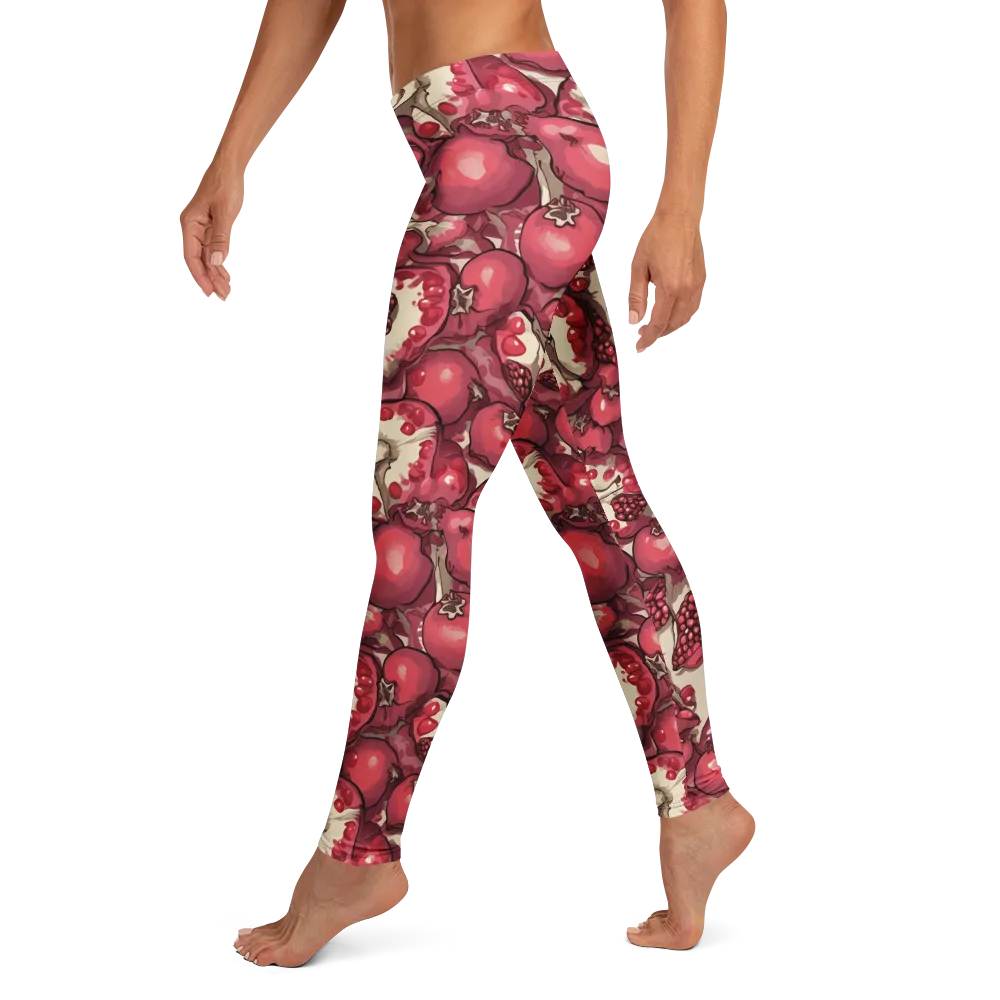 Pomegranate Rhapsody on Leggings — Left