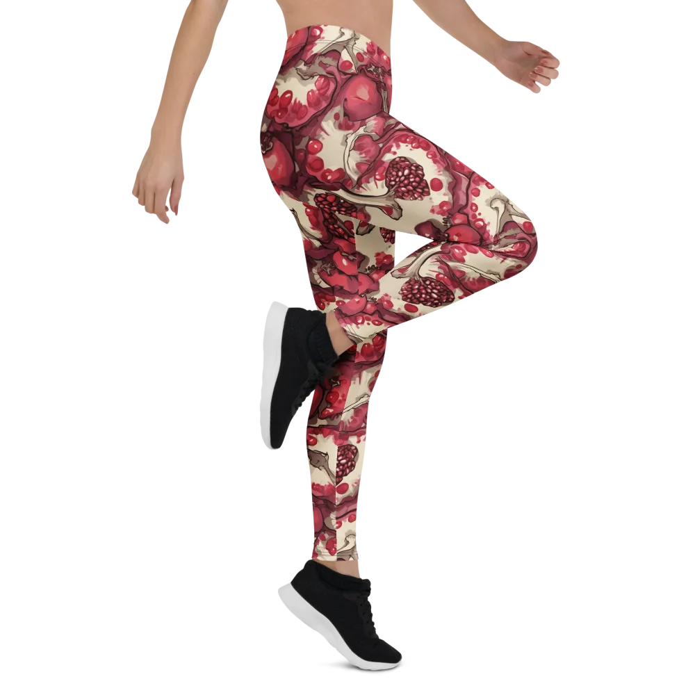 Pomegranate Rhapsody on Leggings — Right