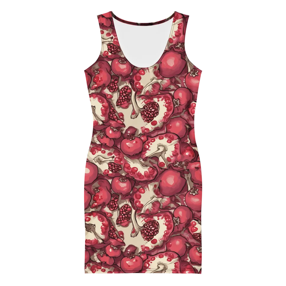Pomegranate Rhapsody on Bodycon Dress — Front