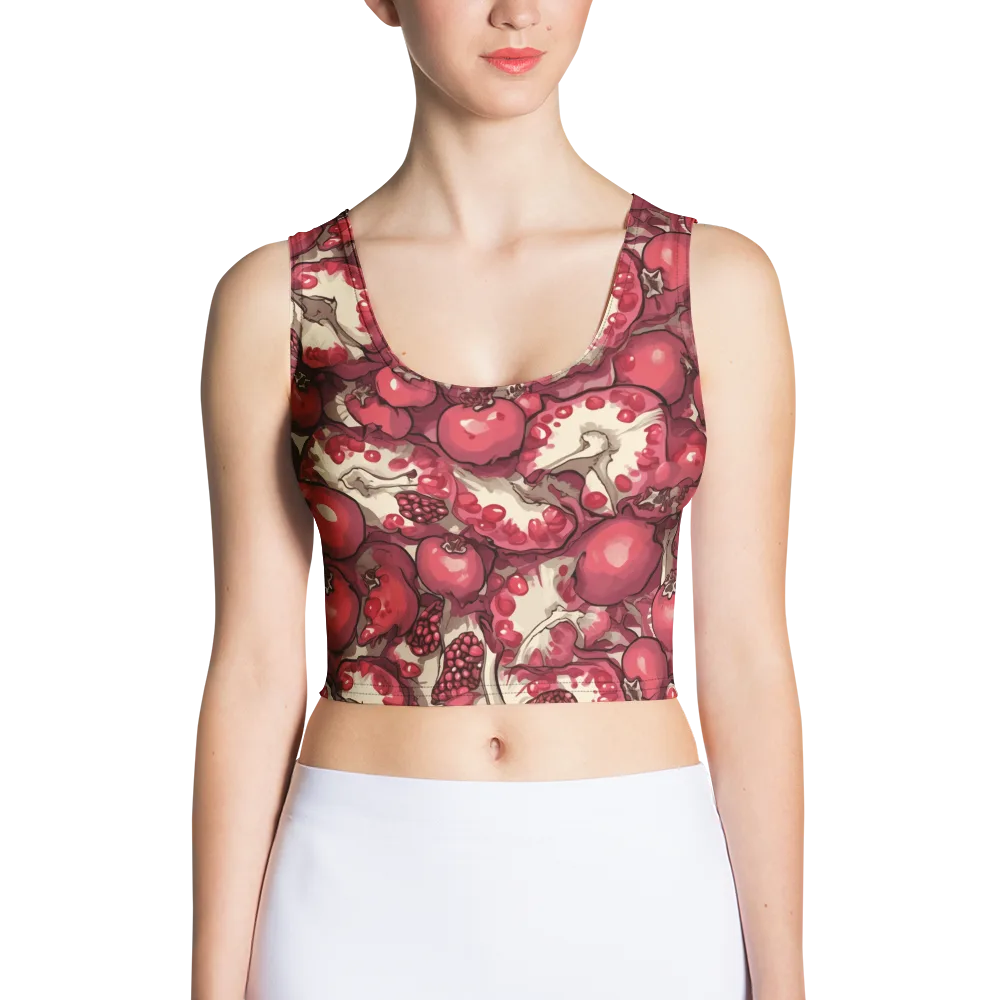 Pomegranate Rhapsody on Crop Top — Front