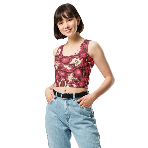 Pomegranate Rhapsody on a Crop Top