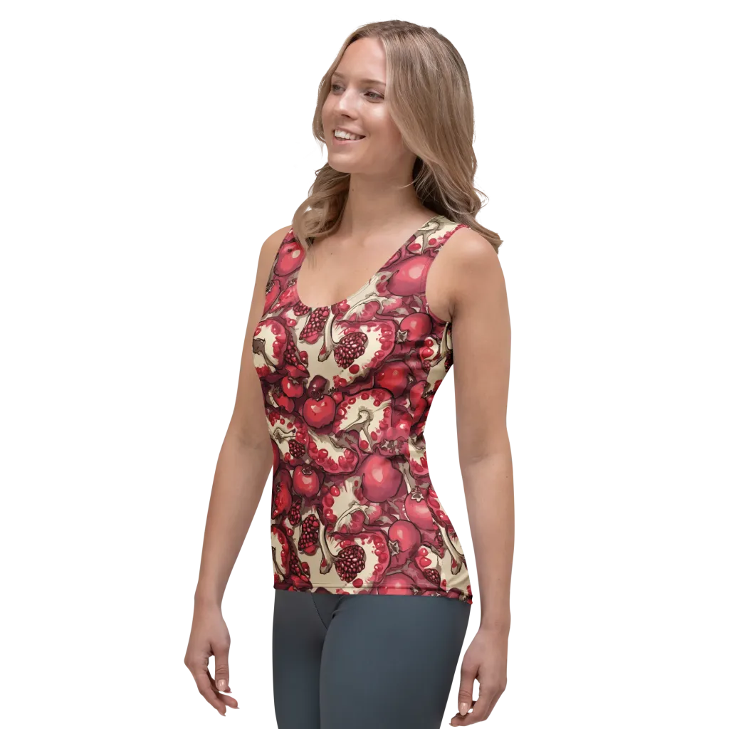 Pomegranate Rhapsody on Women's Tank Top — Left Front
