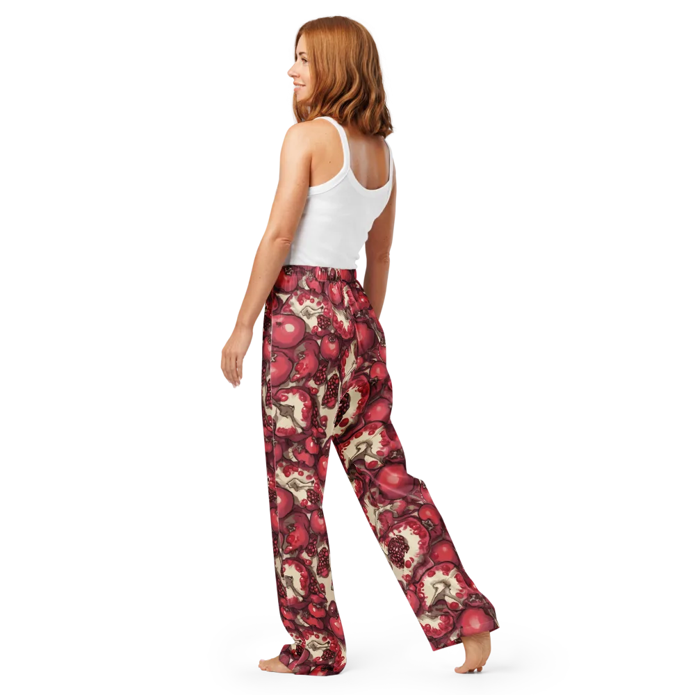 Pomegranate Rhapsody on Women's Pajama Pants — Back