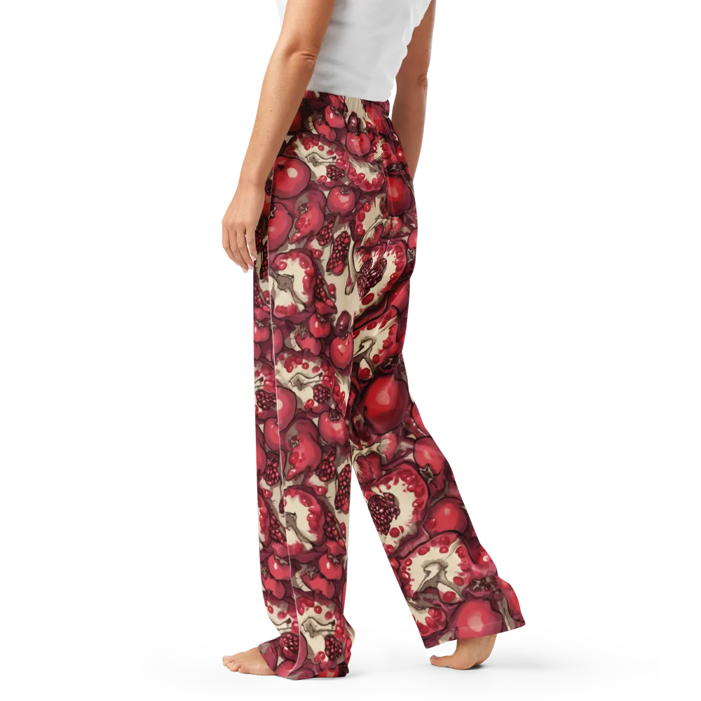 Pomegranate Rhapsody on Women's Pajama Pants — Left