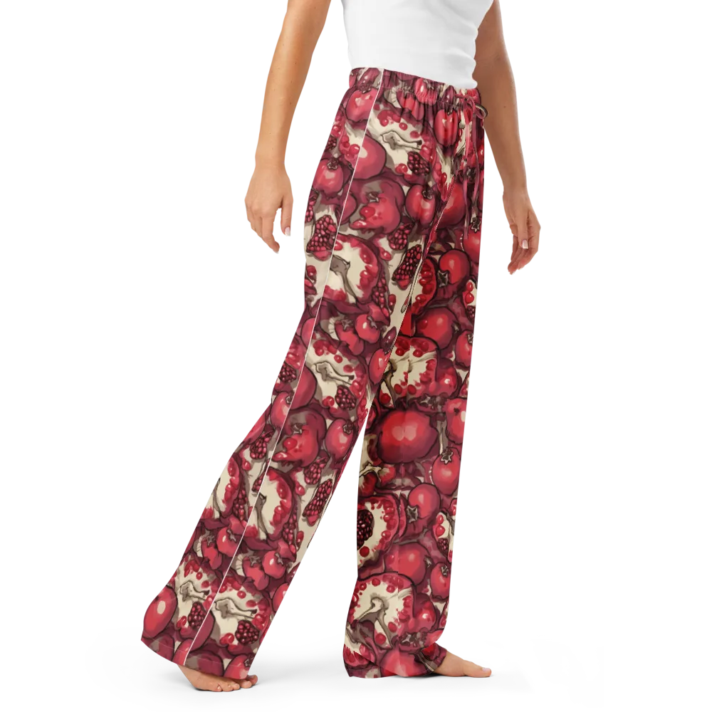 Pomegranate Rhapsody on Women's Pajama Pants — Right Front
