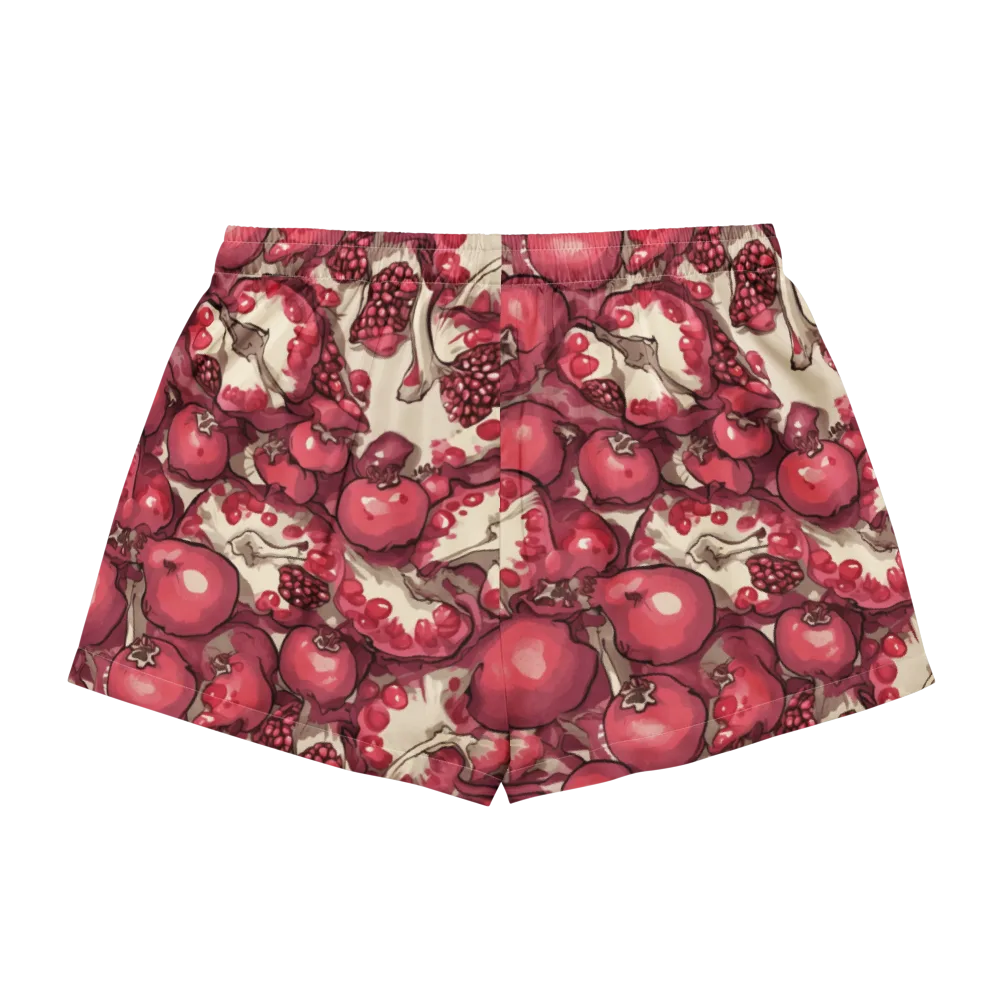 Pomegranate Rhapsody on Women's Pajama Shorts — Back