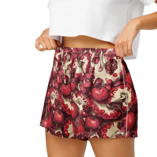 Pomegranate Rhapsody on a Women's Pajama Shorts
