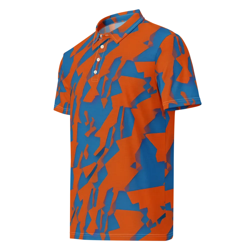 Ember Geometry on Men's Slim Fit Polo Shirt — Left Front
