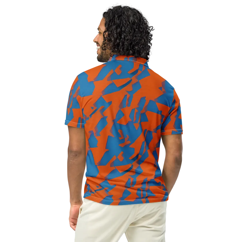 Ember Geometry on Men's Slim Fit Polo Shirt — Back