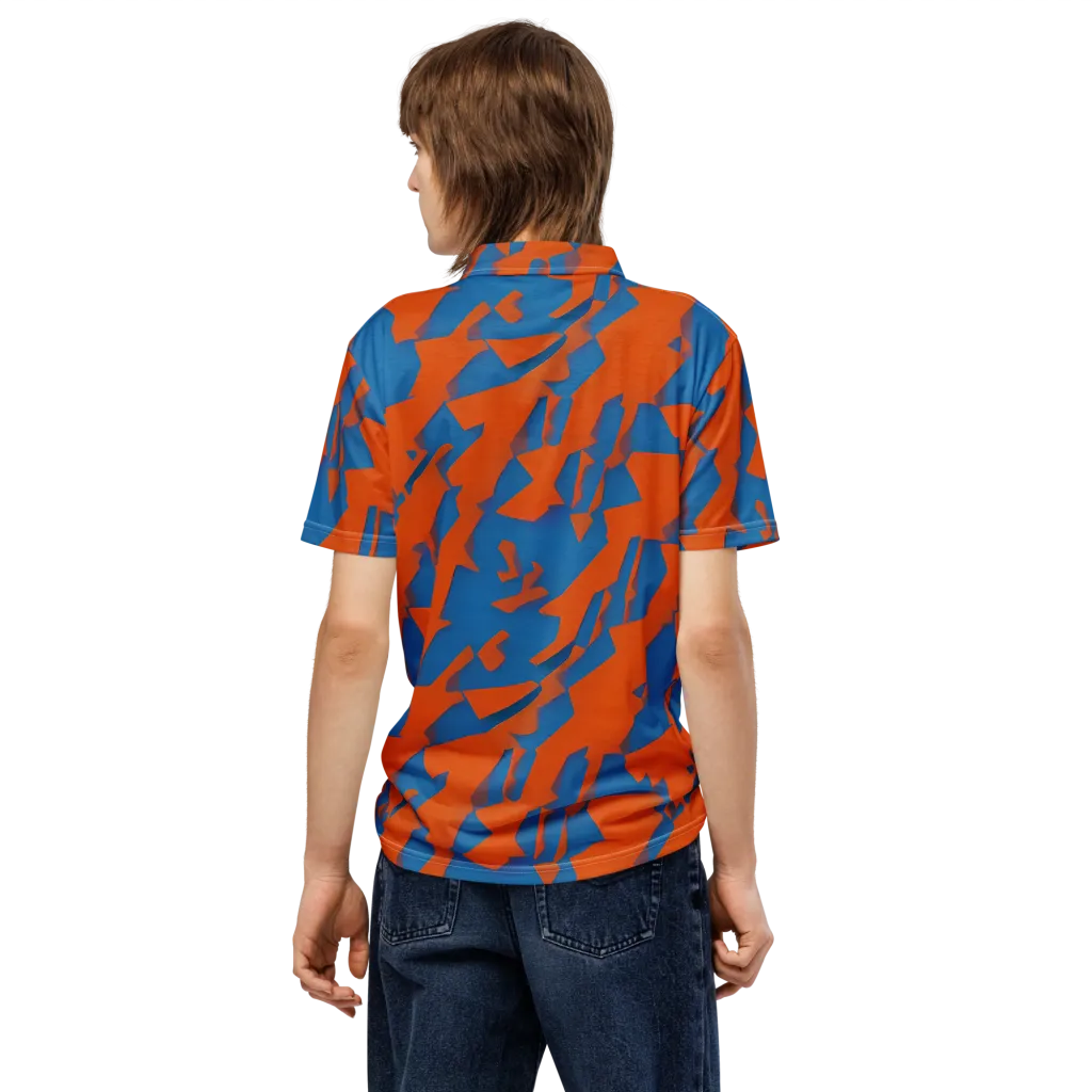 Ember Geometry on Men's Slim Fit Polo Shirt — Back