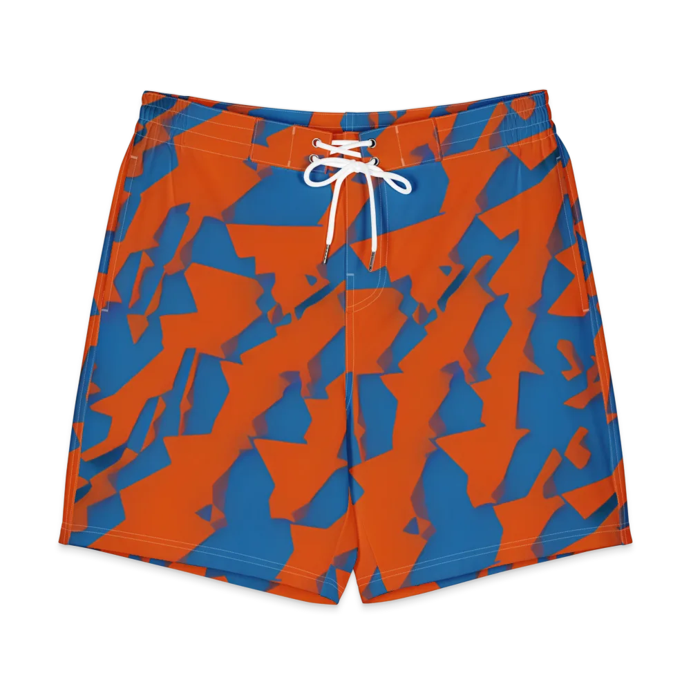 Ember Geometry on Men's Board Shorts — Front