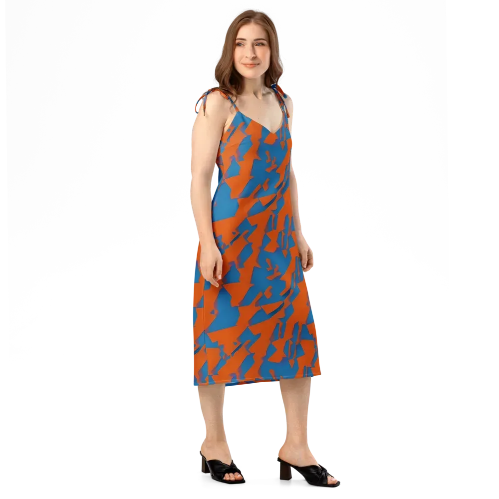 Ember Geometry on Slip Dress — Right Front