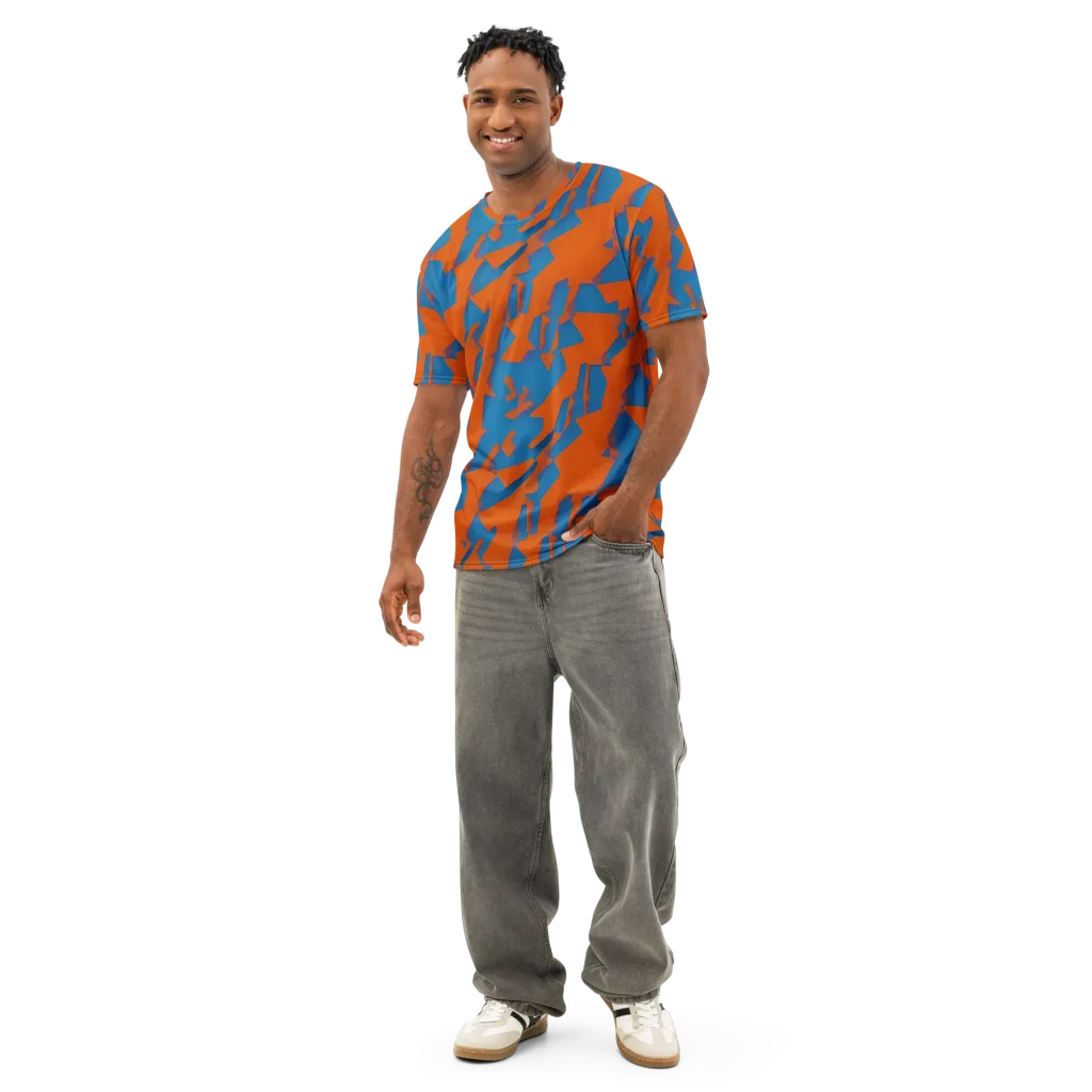 Ember Geometry on Men's Cotton Crew Neck T-Shirt — Front
