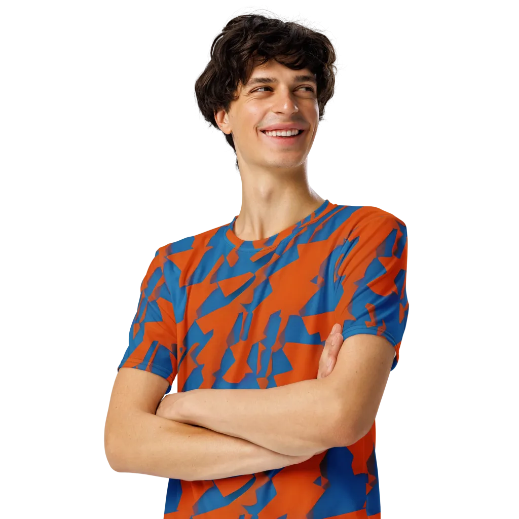 Ember Geometry on Men's Crew Neck T-Shirt — Left Front