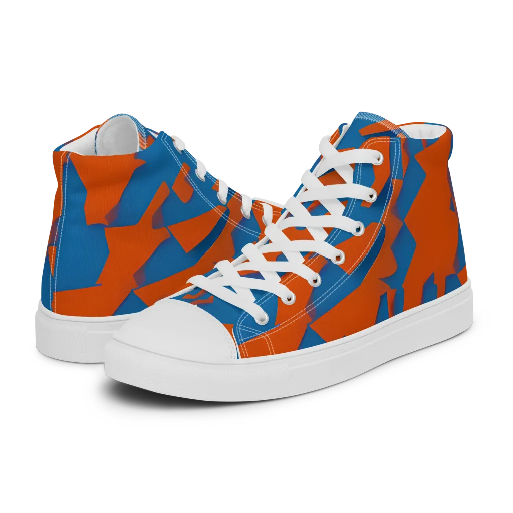 Ember Geometry on Men's High Top Canvas Shoes — Left