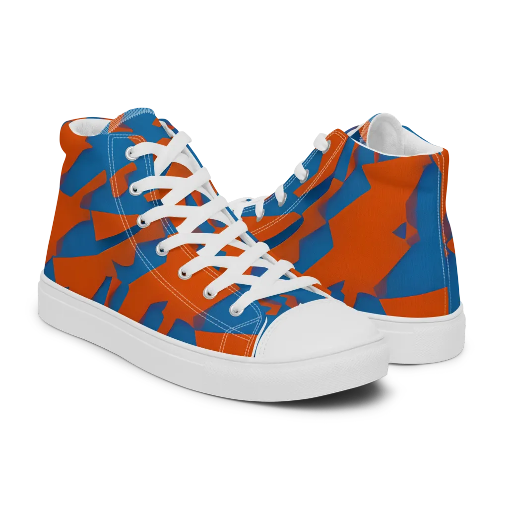 Ember Geometry on Men's High Top Canvas Shoes — Right