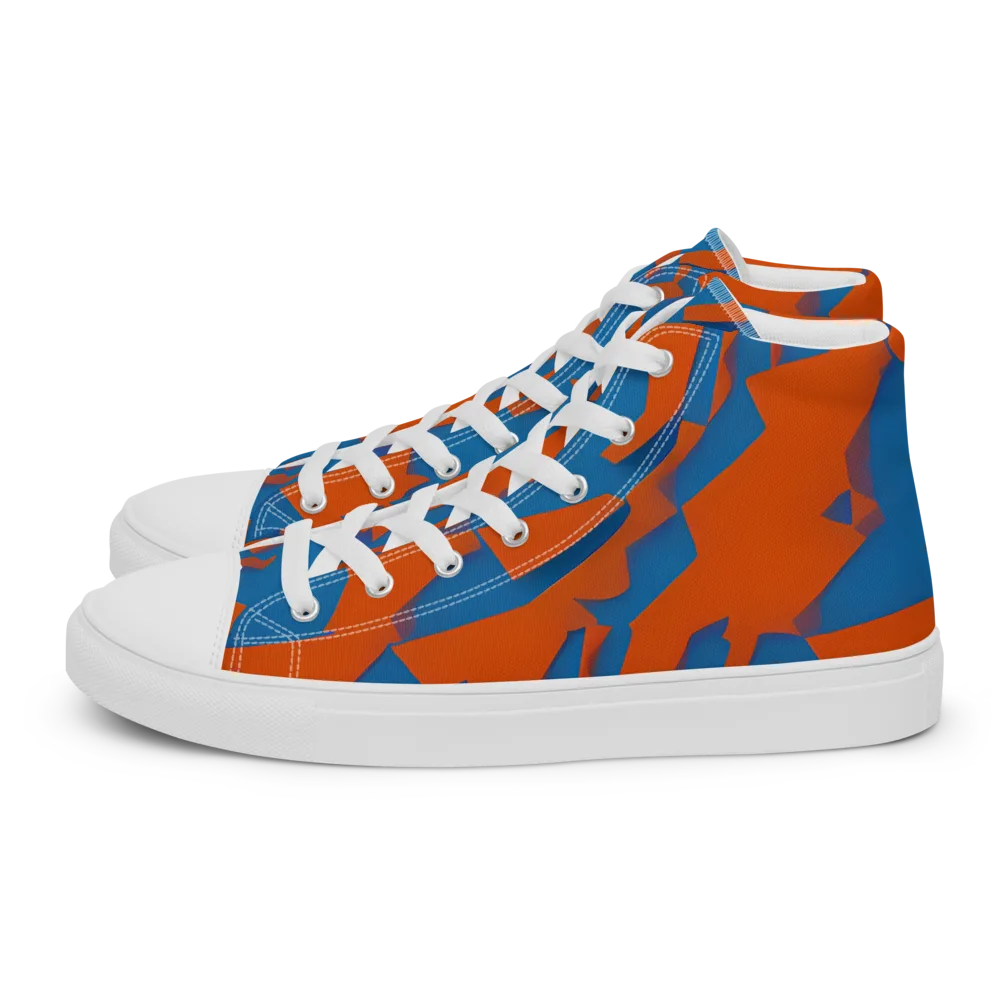 Ember Geometry on Women's High Top Canvas Shoes — Left