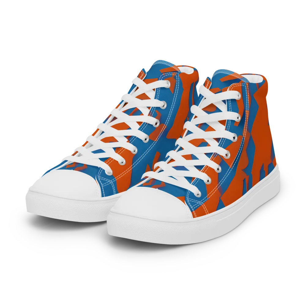 Ember Geometry on Women's High Top Canvas Shoes — Left Front