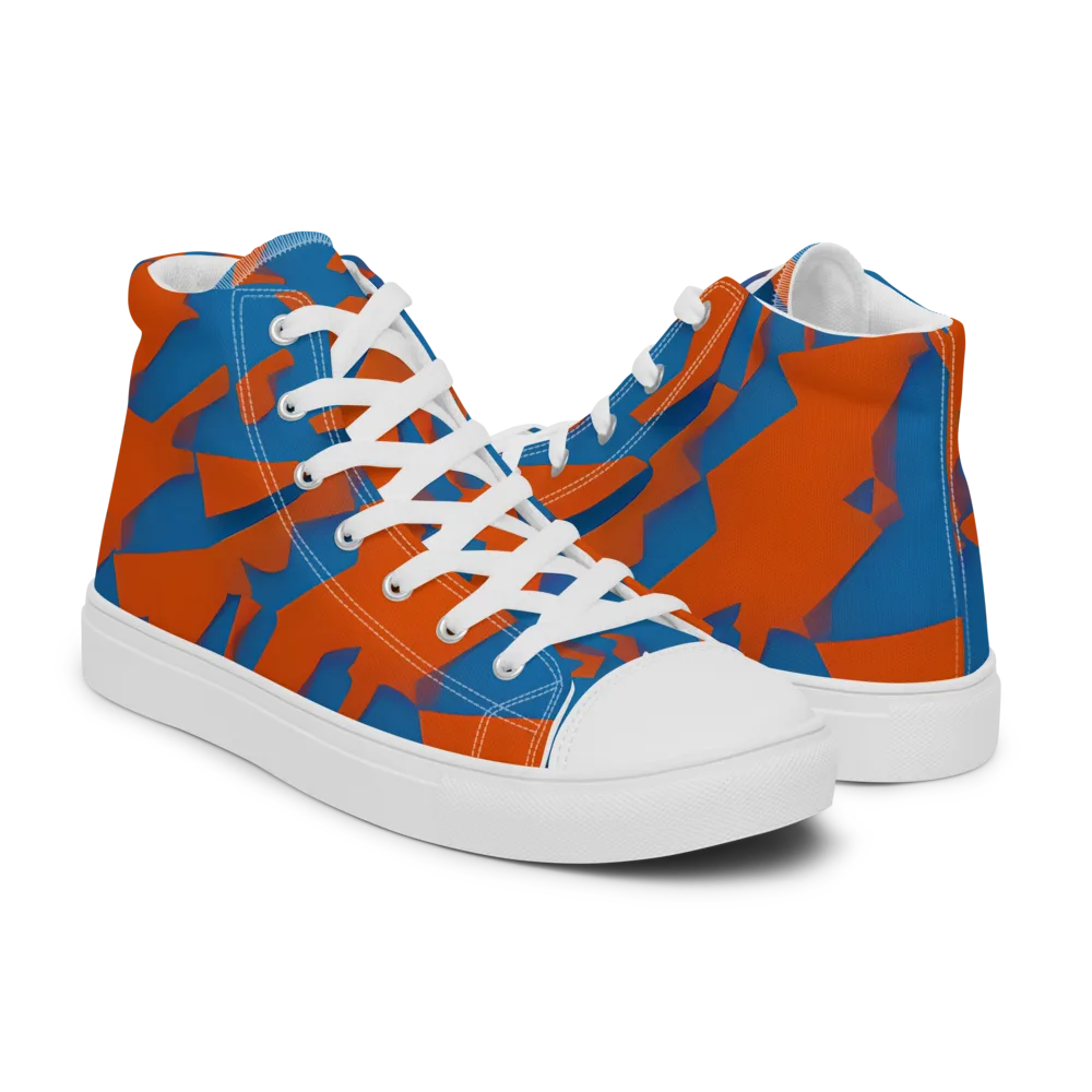 Ember Geometry on Women's High Top Canvas Shoes — Right