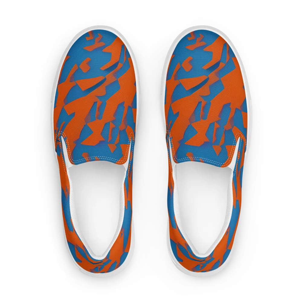 Ember Geometry on Men's Slip-On Canvas Shoes — Front