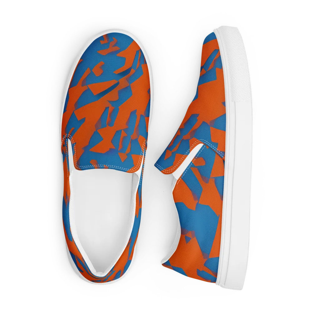 Ember Geometry on Men's Slip-On Canvas Shoes — Front