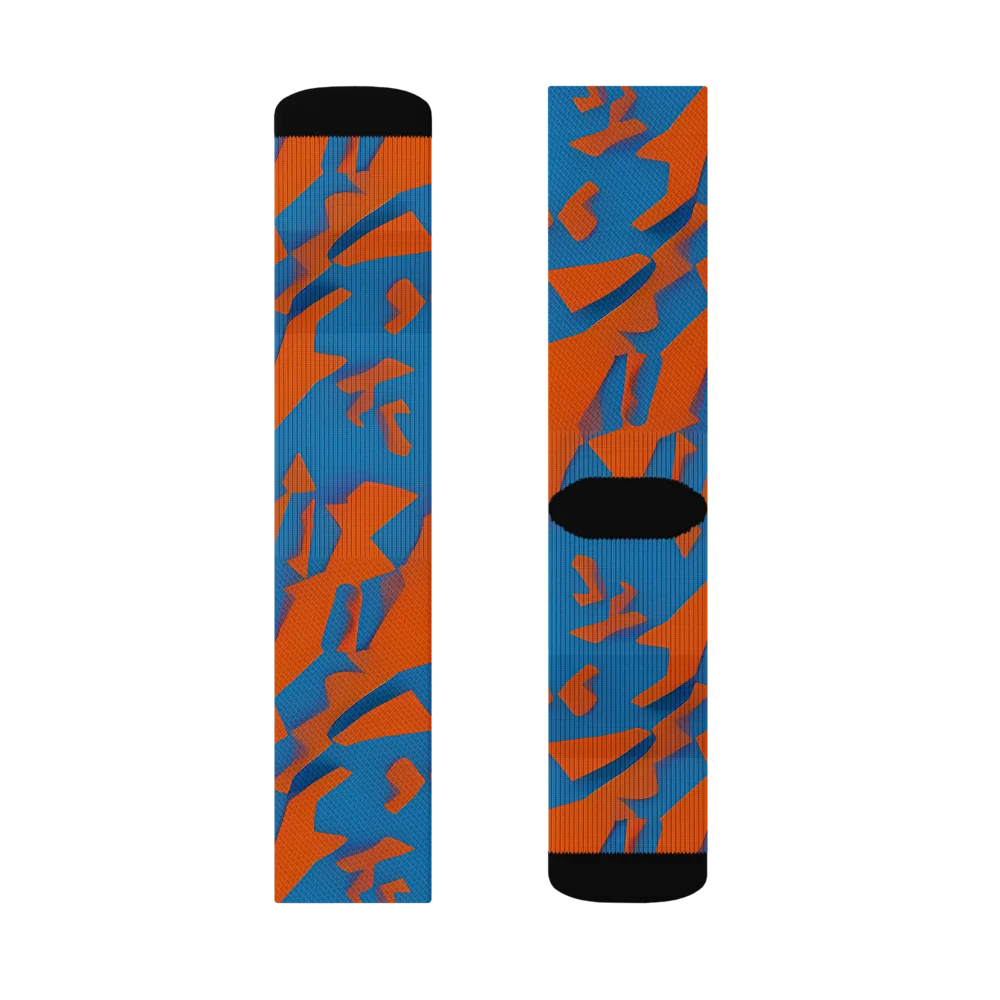 Ember Geometry on Socks — Left Sock