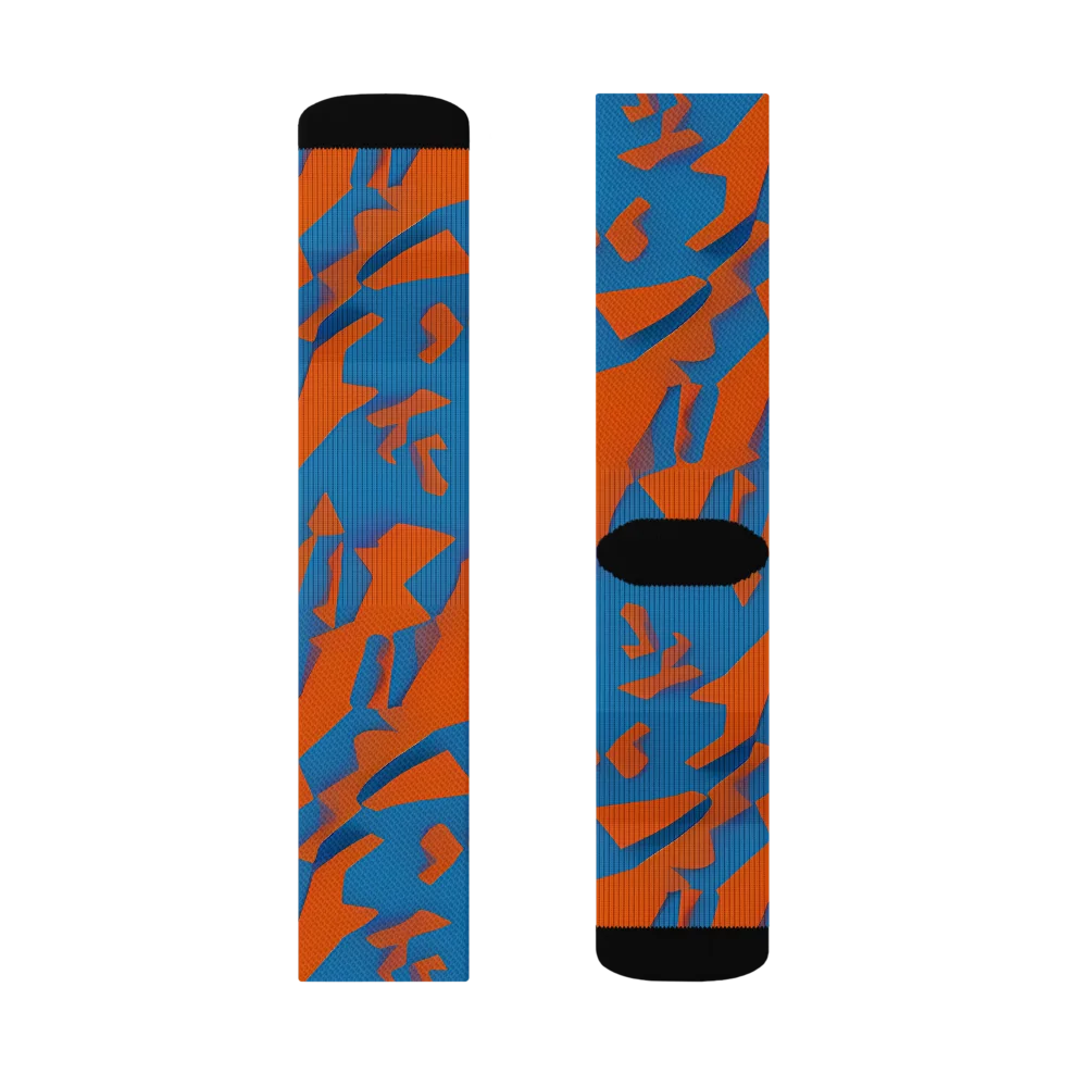Ember Geometry on Socks — Right Sock