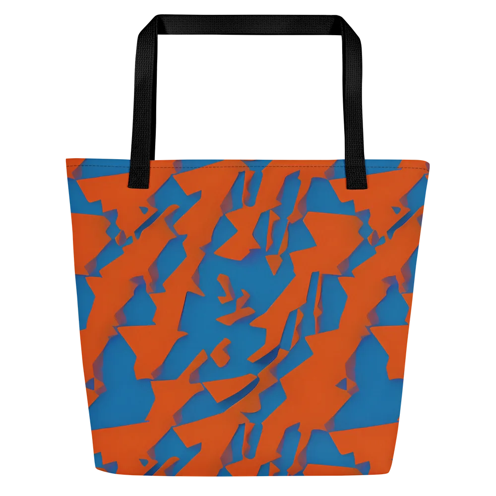 Ember Geometry on Large Tote Bag W/ Pocket — Front