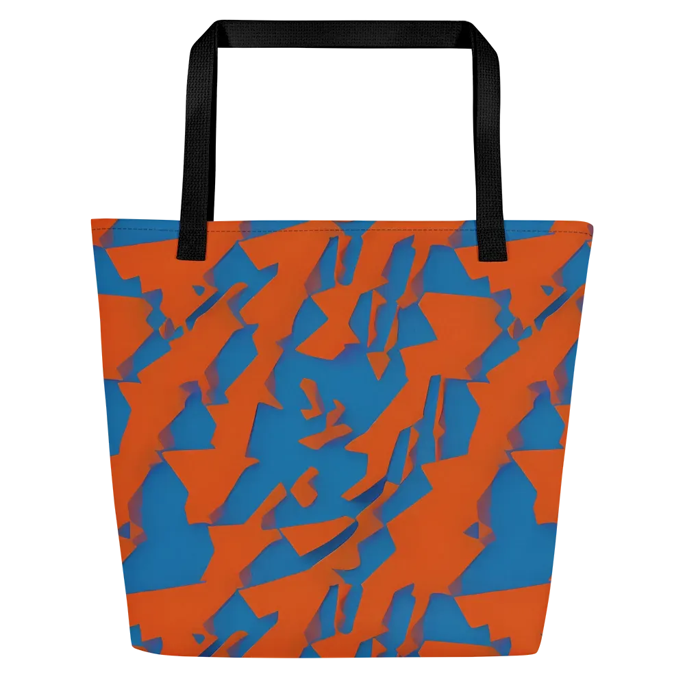 Ember Geometry on Large Tote Bag W/ Pocket — Front