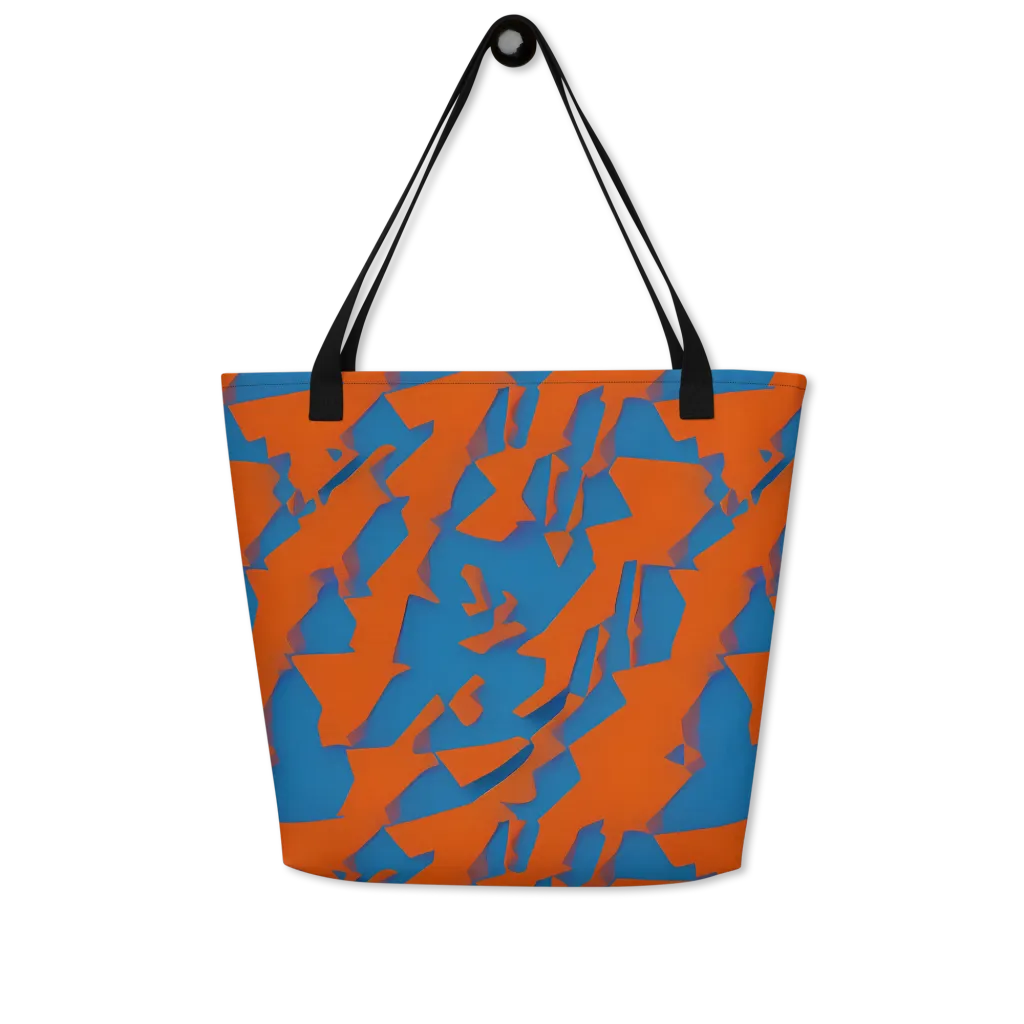 Ember Geometry on Large Tote Bag W/ Pocket — Front