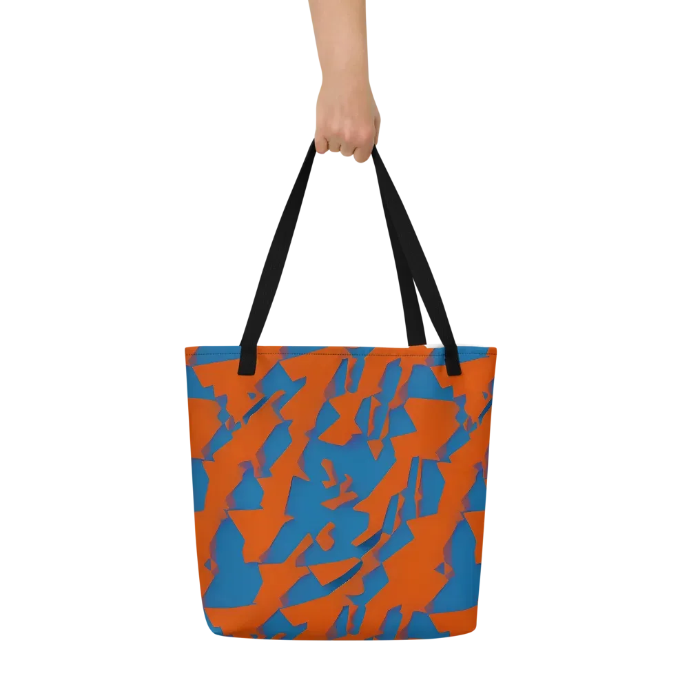 Ember Geometry on Large Tote Bag W/ Pocket — Front