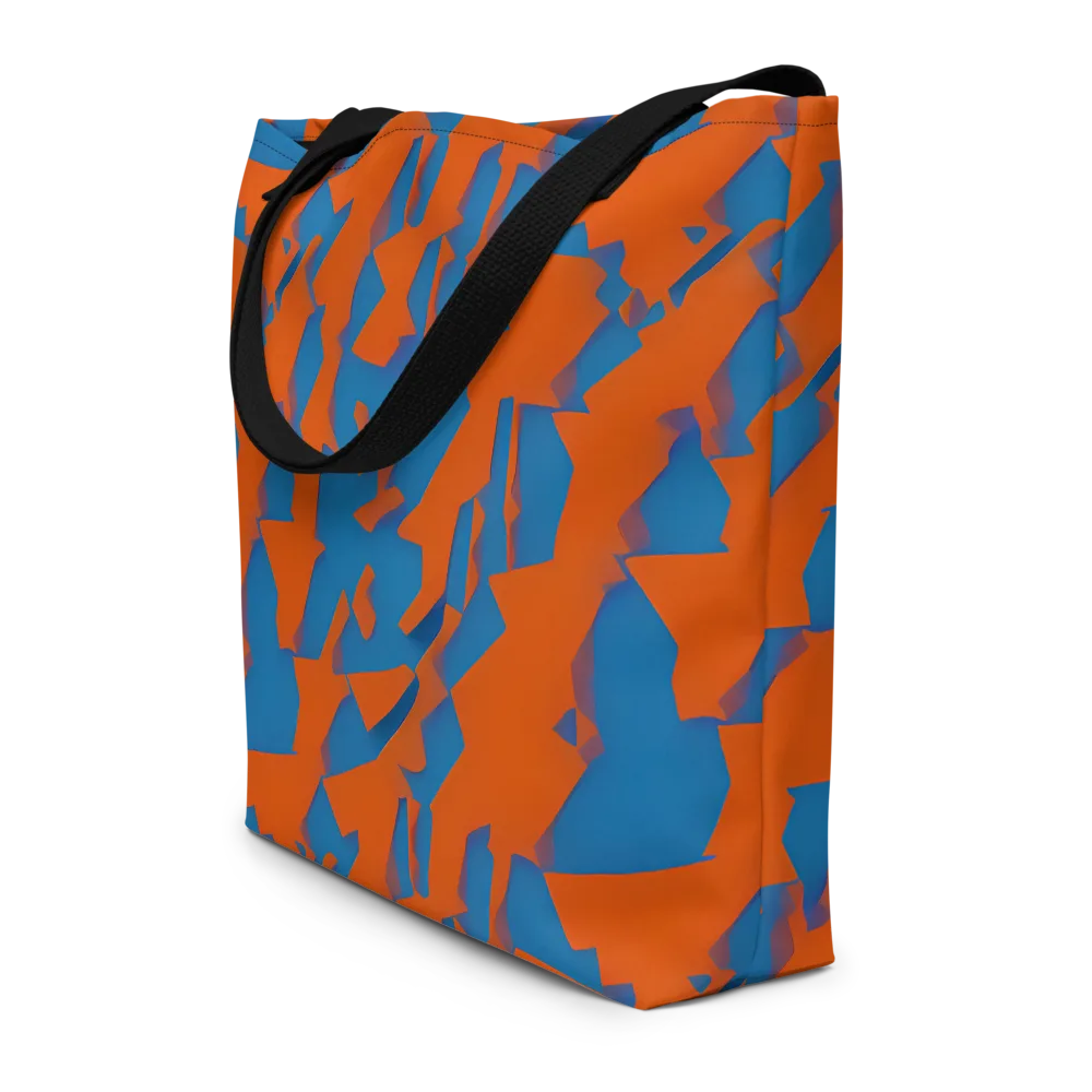 Ember Geometry on Large Tote Bag W/ Pocket — Front