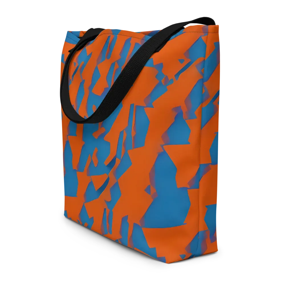 Ember Geometry on Large Tote Bag W/ Pocket — Front