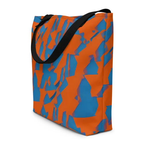 Ember Geometry on a Large Tote Bag W/ Pocket