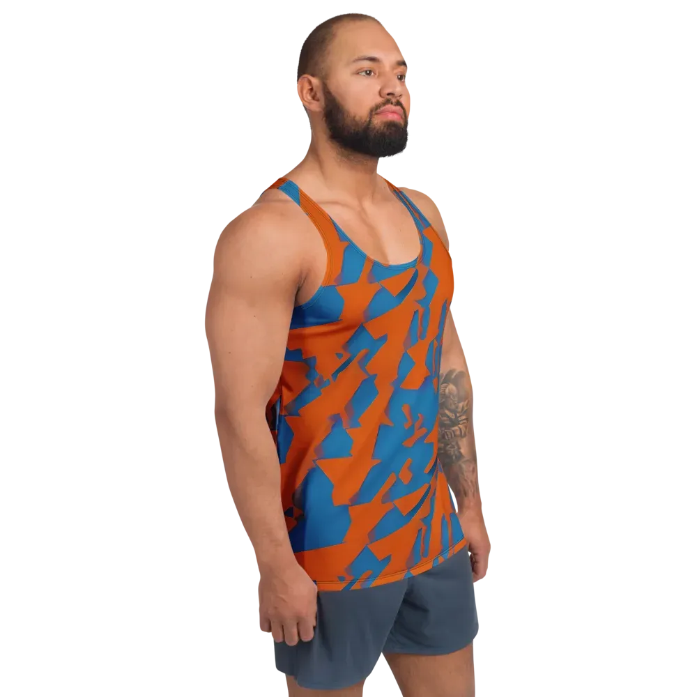Ember Geometry on Men's Tank Top — Right Front