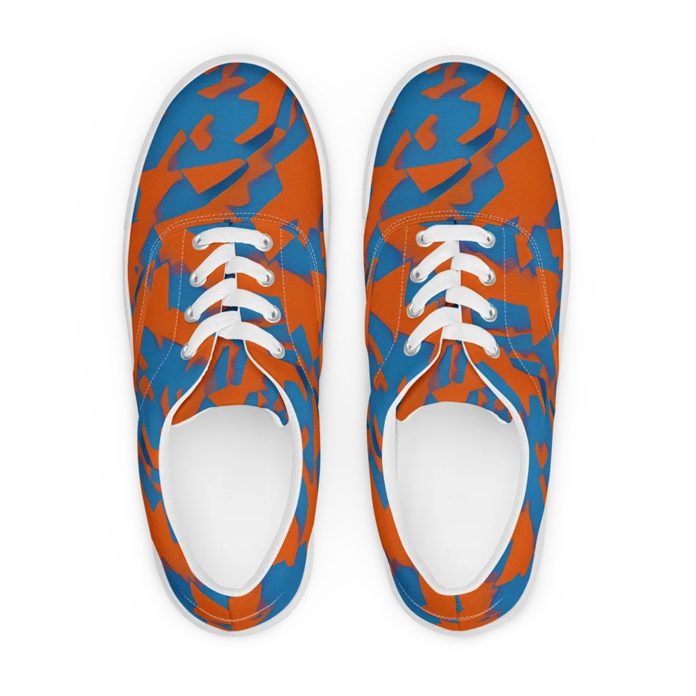 Ember Geometry on Men's Lace-Up Canvas Shoes — Front