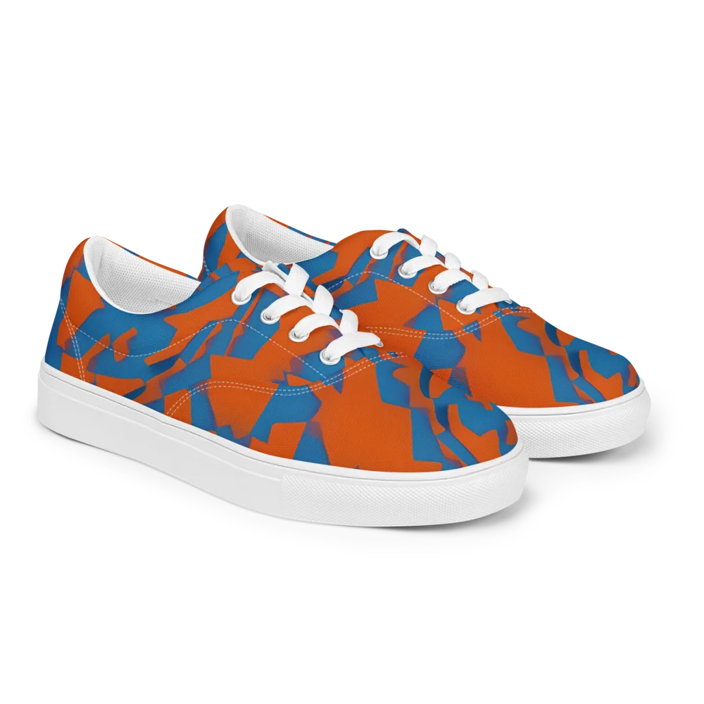 Ember Geometry on Men's Lace-Up Canvas Shoes — Right Front