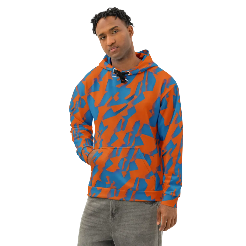 Ember Geometry on Cotton Hoodie — Left Front