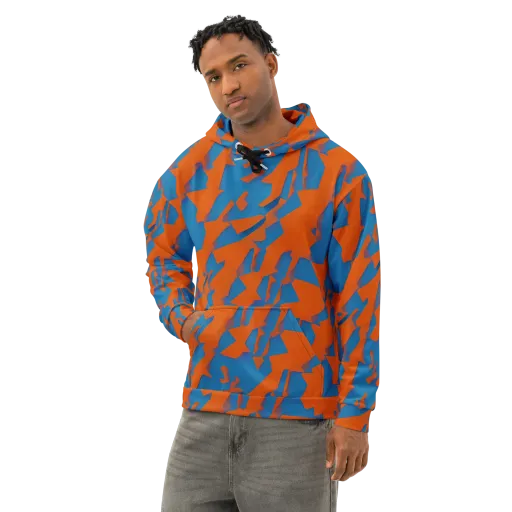 Ember Geometry on a Cotton Hoodie