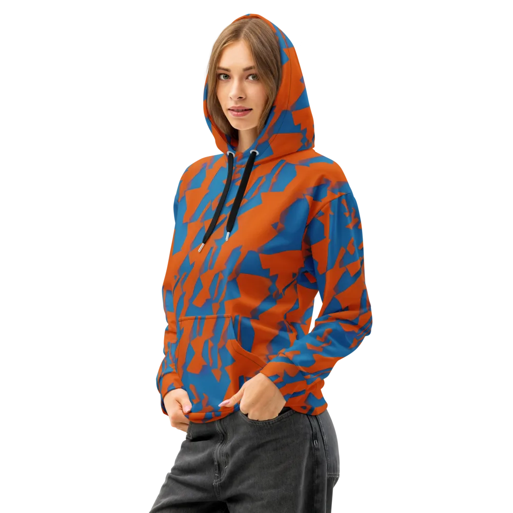 Ember Geometry on Cotton Hoodie — Left Front