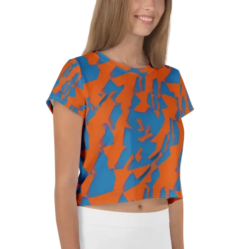 Ember Geometry on a Crop Tee