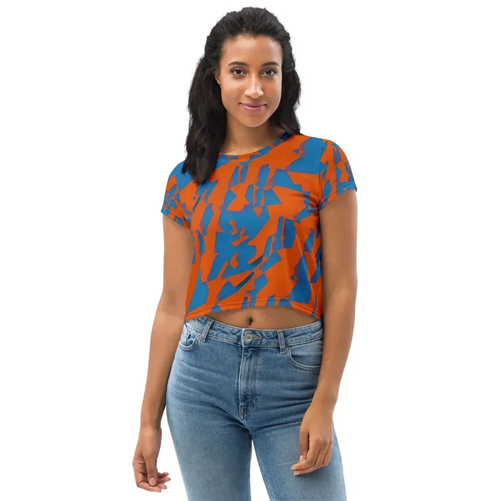 Ember Geometry on Crop Tee — Front