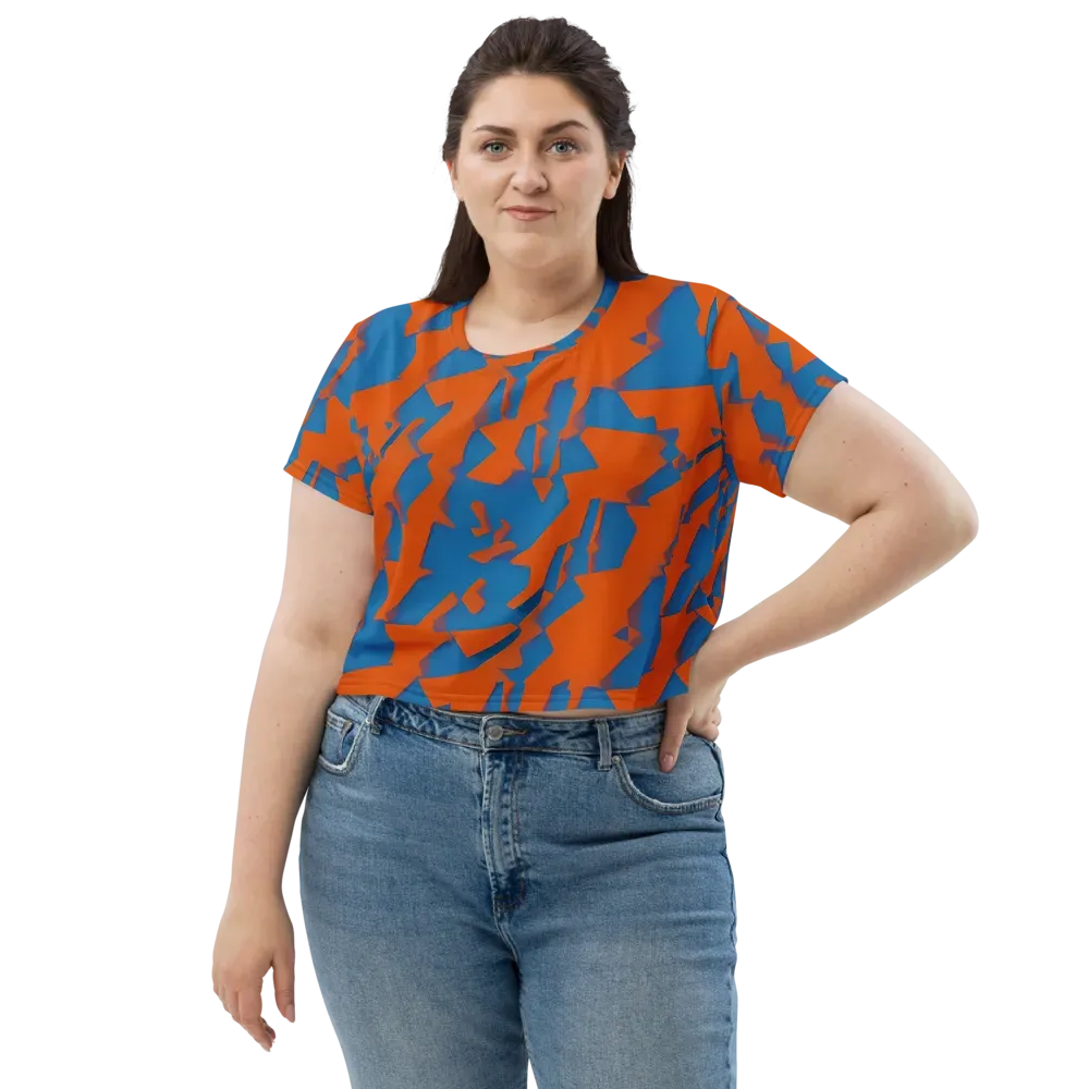 Ember Geometry on Crop Tee — Front